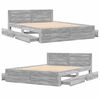 vidaXL Рамка за легло с табла, сив сонома, 160x200 см, инженерно дърво