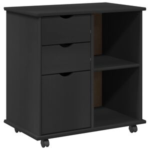 vidaXL Плъзгащ кабинет 63,5 x 39 x 65,5 см Солиден бор Черно
