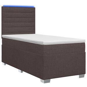 vidaXL Континентално легло с матрак Тъмен кафяв 80 x 200 cm Текстил