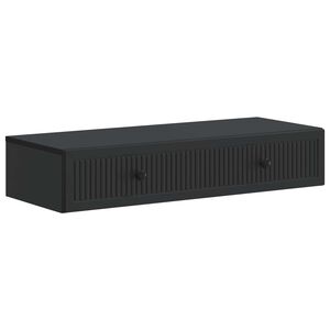 vidaXL Стенен страничен масичка Черно 87,5 x 34,5 x 17 см