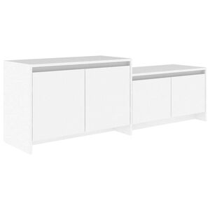 vidaXL ТВ шкаф, бял, 146,5x35x50 см, инженерно дърво