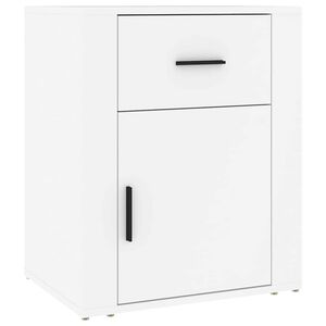 vidaXL Нощно шкафче, бяло, 50x36x60 см, инженерно дърво