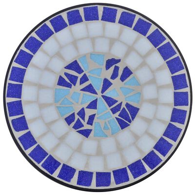vidaXL Мозаечна странична масичка за цветя, синьо-бяла