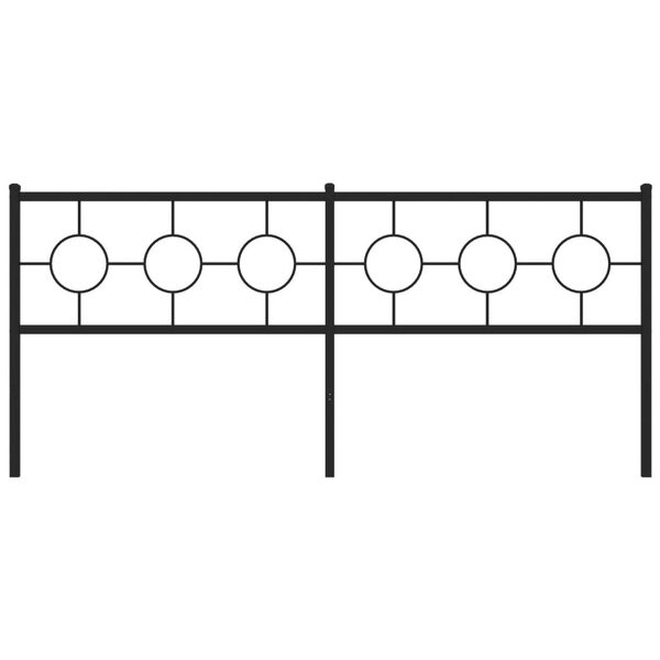 vidaXL Метална табла за глава, черна, 200 см