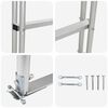 vidaXL Лестница за кей с 3 стъпала Сребрист 45 x 11,5 x 134 см