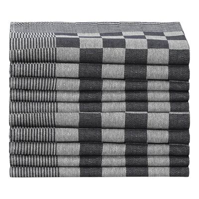vidaXL Кухненски кърпи 10 бр черно и бяло 50x70 см памук
