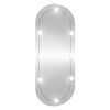 vidaXL Стенно огледало с LED лампи 25x60 см стъкло овално