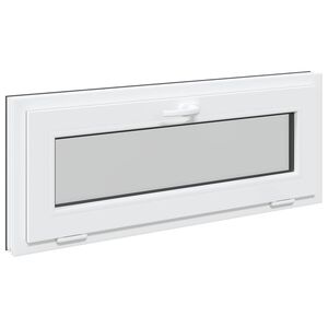 vidaXL Прозорец за мазе RISOR 100 x 40 cm PVC и стъкло Антрацит