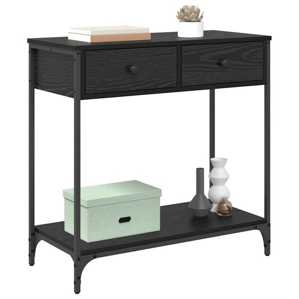 vidaXL Конзолна маса Черния дъб 75 x 34,5 x 75 см Инженерно дърво