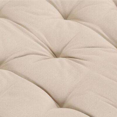 vidaXL Палетна възглавница за под, памук, 120x80x10 см, бежова