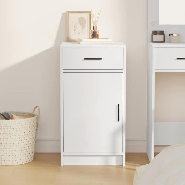 vidaXL Служебен шкаф с чекмедже Бяло 40 x 40.5 x 75 см Инженерно дърво