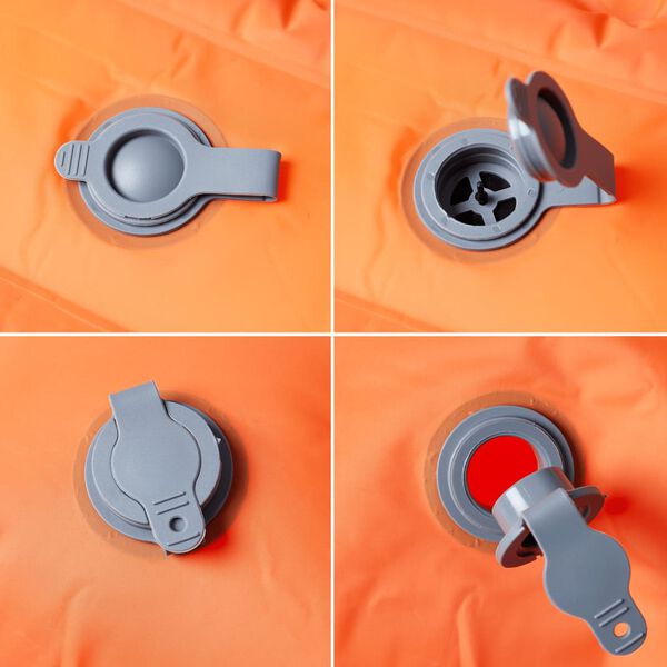 vidaXL Самонадуваем дюшек за къмпинг с възглавници за 2 души оранжев