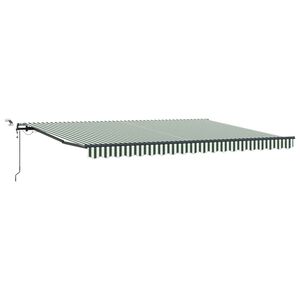 vidaXL Прибираща се тента Зелен и бял 450 &times; 300 cm Полиестер