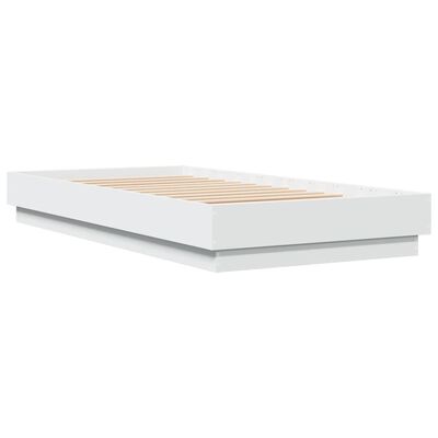 vidaXL Рамка за легло, бяла, 90x190 см, инженерно дърво