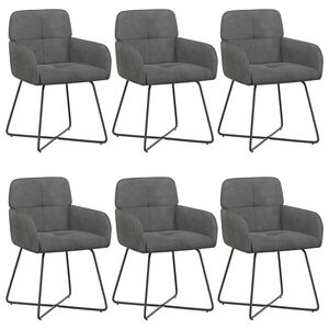 vidaXL Обедени столове 6 pcs Кадифе Тъмносиво 59 x 56,5 x 86 см