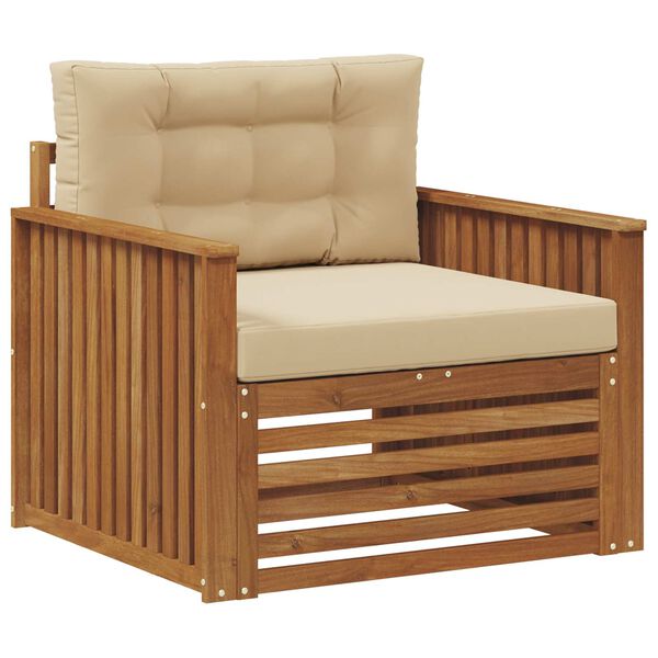 vidaXL Комплект дивани за открито Солидно акациево дърво и полиестер