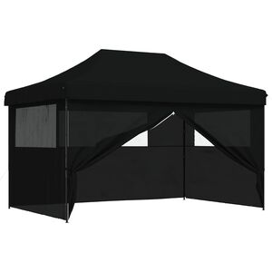 vidaXL Парти шатър 292 x 440 x 315 см Черно Оксфордска тъкан