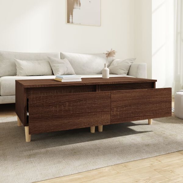 vidaXL Странични маси, 2 бр, Кафяв дъб, 50x46x35 см, инженерно дърво