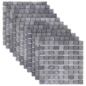 vidaXL Мозайка плочки Сиво 30 x 30 cm Мрамор