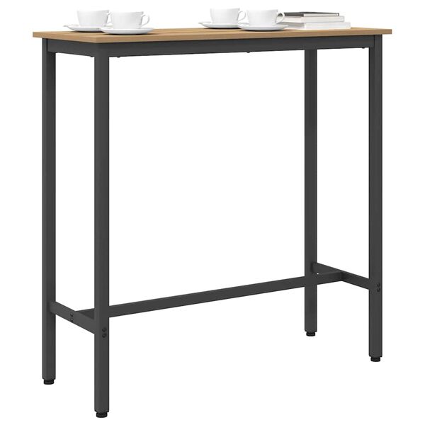 vidaXL Маса Дъб 100 x 40 x 100,5 см Инженерна дървесина и стомана