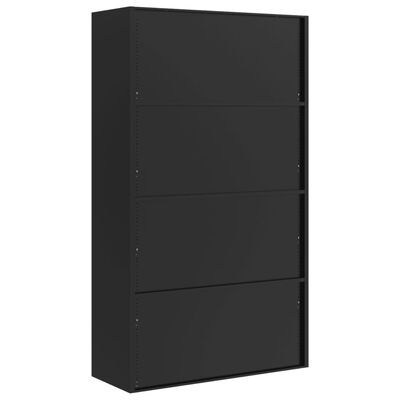 vidaXL Шкаф за папки черен 105x40x180 см стомана