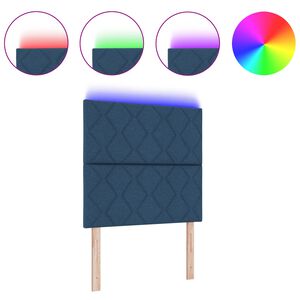 vidaXL Облегалка за глава С LED лентисти светлини Синьо 100 cm текстил