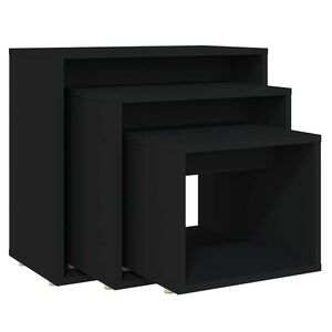 vidaXL Стифиращи маси, 3 бр, черни, ПДЧ