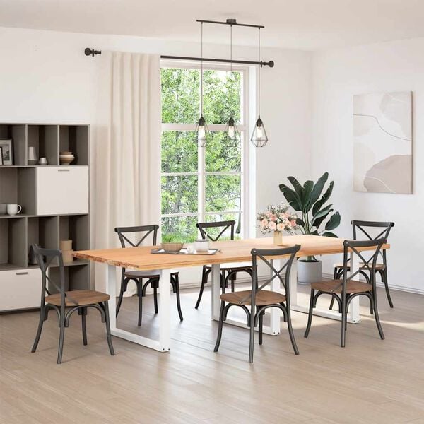 vidaXL Крака за трапезна маса, U-образни, 3 бр., бели, 100 x (72-73) см, стомана