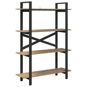 vidaXL Рафт за книги 4 нива 100 x 33,5 x 140 см Инженерна дървесина