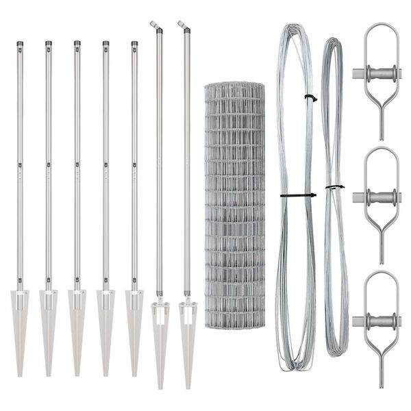 vidaXL Ограда с пост Сребрист 1,4 x 10 m Стомана