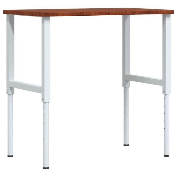 vidaXL Работна маса тъмнокафяв 100x60x(71,5-98) см дъб масив