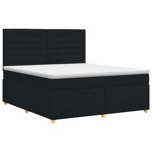 vidaXL Континентално легло с матрак Черно 140 x 190 cm Текстил