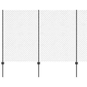 vidaXL Ограда с пост Сиво
