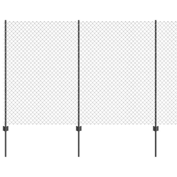 vidaXL Ограда с пост Сив 1,5 x 10 m Стомана и PVC