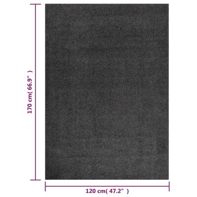 vidaXL Шаги килим с дълъг косъм, антрацит, 120x170 cm