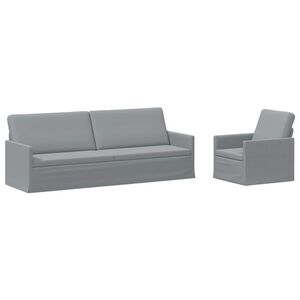 vidaXL Комплект дивани 2 pcs Светлосиво Текстил