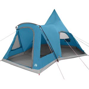 vidaXL Тент тип Teepee за 5 души 5 души Синьо