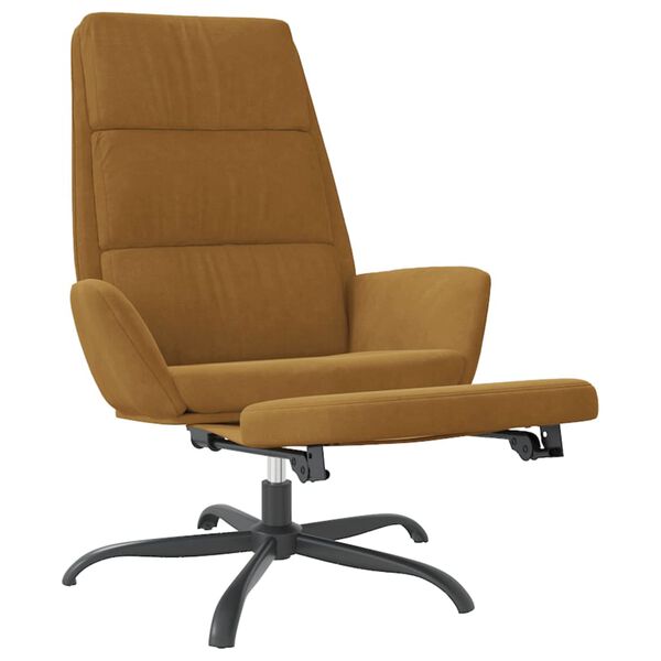 vidaXL Релакс стол с опора за крака кафяв кадифе