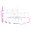vidaXL Метална рамка за легло с горна и долна табла,&nbsp;бяла, 120x200 см