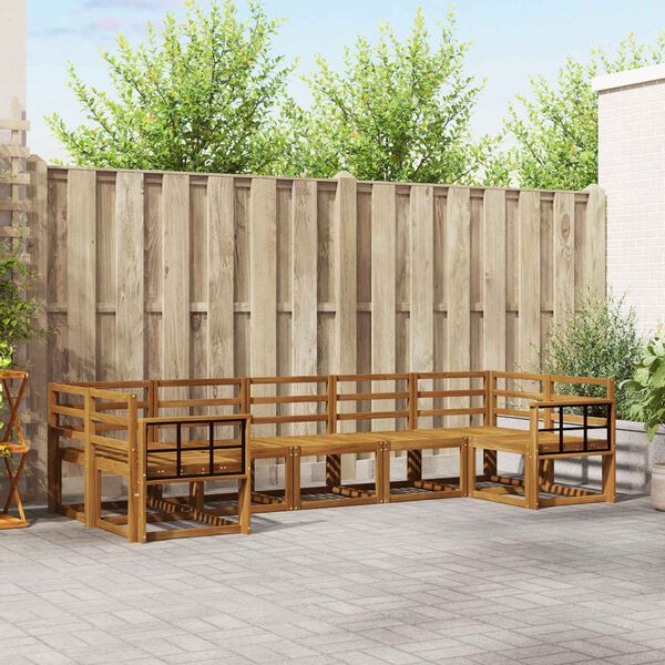 vidaXL Комплект дивани за открито 7 pcs Естествен