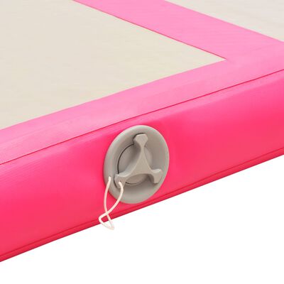 vidaXL Надуваем дюшек за гимнастика с помпа, 400x100x10 см, PVC, розов