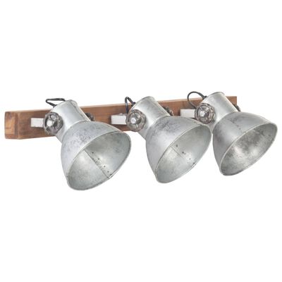 vidaXL Индустриална стенна лампа сребриста 65x25 см E27