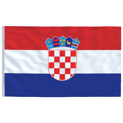vidaXL Флаг на Хърватия и флагщок, 6,23 м, алуминий