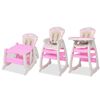 vidaXL 3 в 1 Столче за хранене с масичка, розово