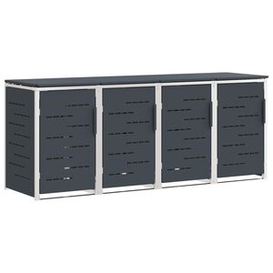 vidaXL Съхранение на контейнер for 4 Bins 240L Неръждаема стомана
