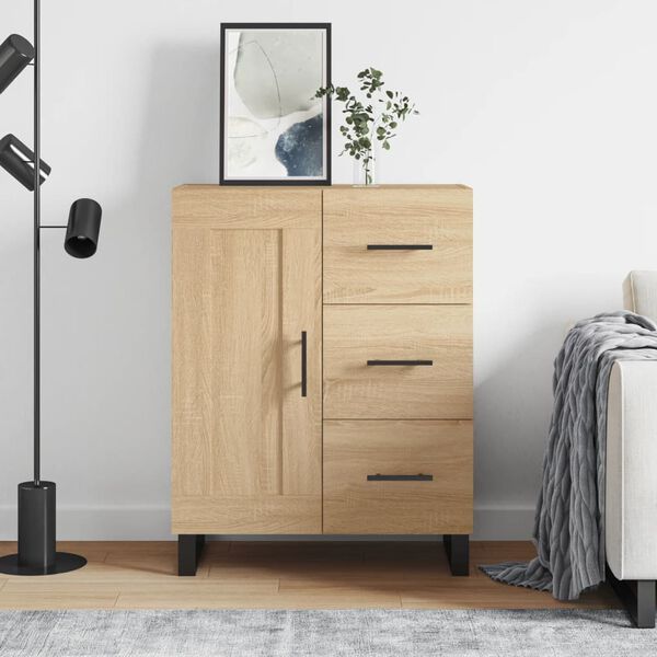 vidaXL Сайдборд, дъб сонома, 69,5x34x90 см, инженерно дърво