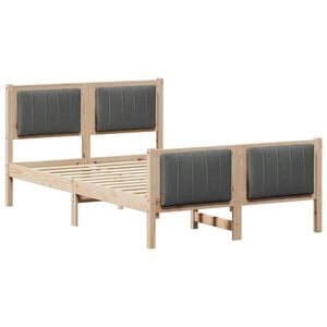 vidaXL Рамка на леглото с таблото кафяво и тъмносиво 120 x 200 cm