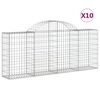 vidaXL Габионни кошници арка 10 бр 200x30x80/100 см поцинковано желязо