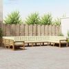 vidaXL Комплект дивани за открито 10 pcs Натурален и Крема