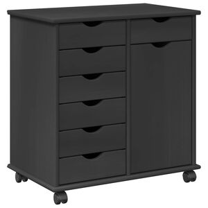 vidaXL Плъзгащ кабинет 63,5 x 39 x 65,5 см Солиден бор Сив